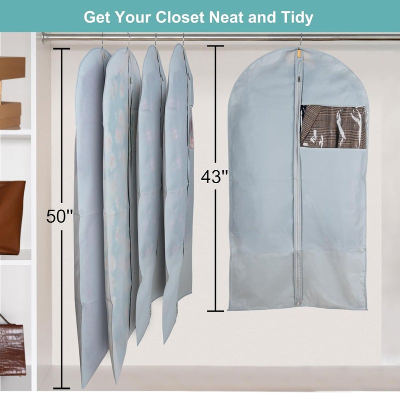 MS KITCHEN Dress Bags for Gowns Long, 4 Pack-65" Long Dress Bags Foldable Long Garment Bag with Clear Window for Storage and Travel-24"x65"/4 Pack - Image 5